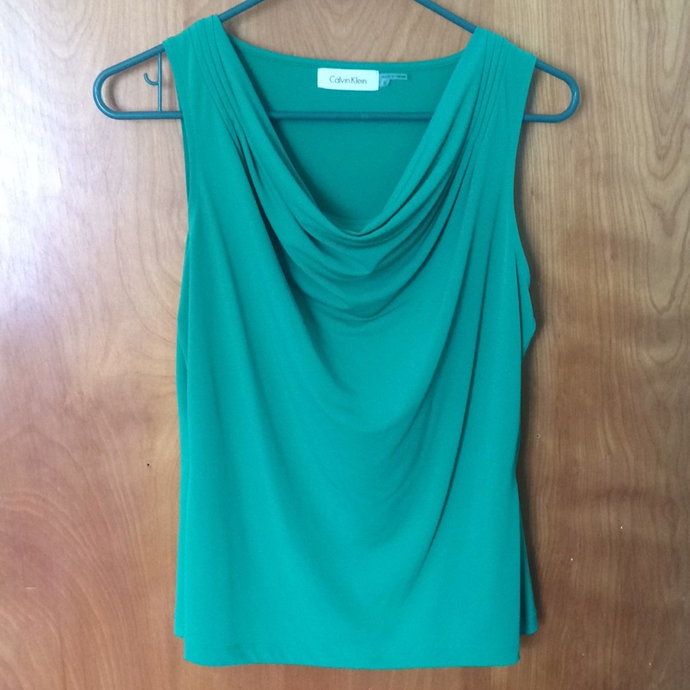 Green Calvin Klein shell Blouse.